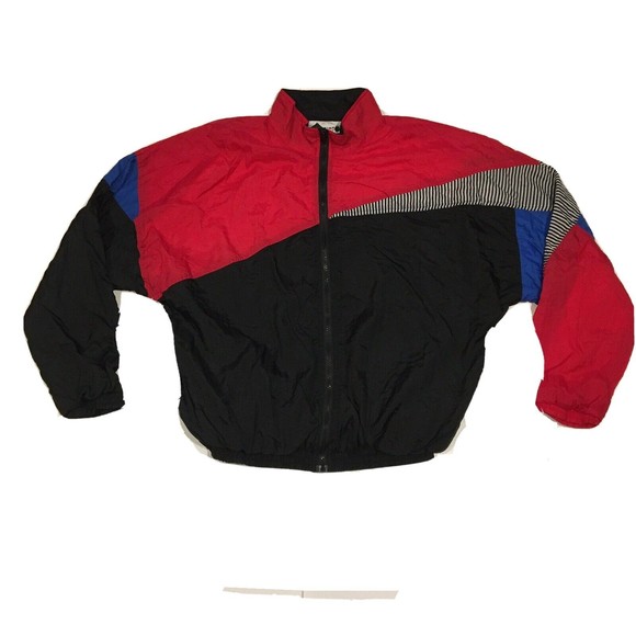 Vtg 80s Aviat Sportif Abstract Jacket M Art Colorblock Retro Sport Hip Hop 90s - Picture 1 of 5